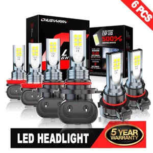 For Chevy Silverado 1500 2500HD 2007-2015 LED Headlight+Fog Light Bulbs Combo a1 - Picture 1 of 10