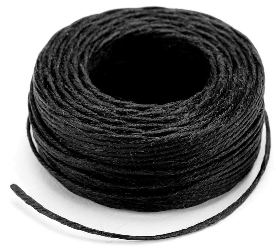 Linen Thread Black Waxed 25 Yd Spool 11207-01 Tandy Leather Craft Sewing  - Image 1 of 1