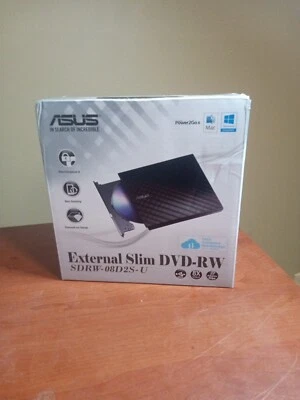 ASUS SDRW-08D2S-U External Slim 8X DVD-RW Optical Drive NEW in Open Box - Image 1 of 3