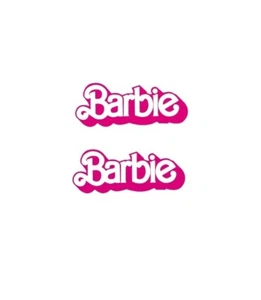 BARBIE LOGO VINYL STICKER DECAL x2 - Picture 1 of 2