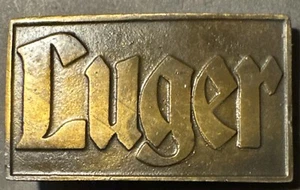 FIBBIA CINTURA LOGO PRODUTTORE ARMI DA FUOCO LUGER VINTAGE anni 70 - Foto 1 di 4
