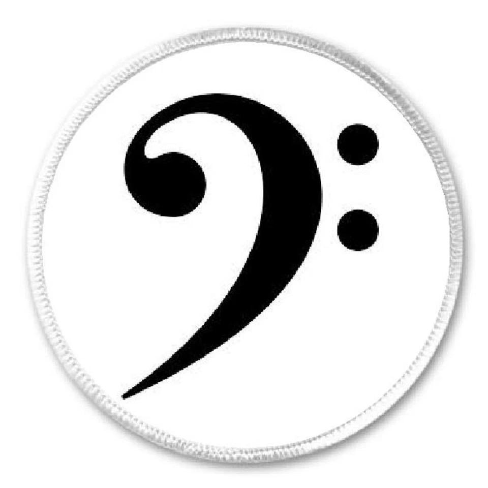 Bass Clef - 3" Sew / Iron On Patch Music Musician Band Orchestra Gift Present - Image 1 of 1