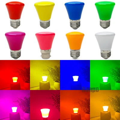 220V 240V Multicolor LED Light Bulbs B22 E27 Blue Pink White Orange Purple Lamp - Image 1 of 4