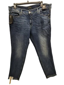Silver Jeans Suki Curvy Fit Skinny Leg Mid Rise Jeans In Indigo 22W/29L M341 - Picture 1 of 10