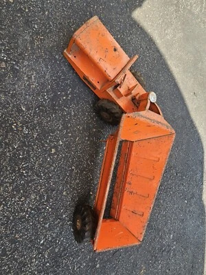 Vintage 1950's Structo Bottom Dump Earth Mover Construction Orange Steel Toy USA - Image 1 of 4