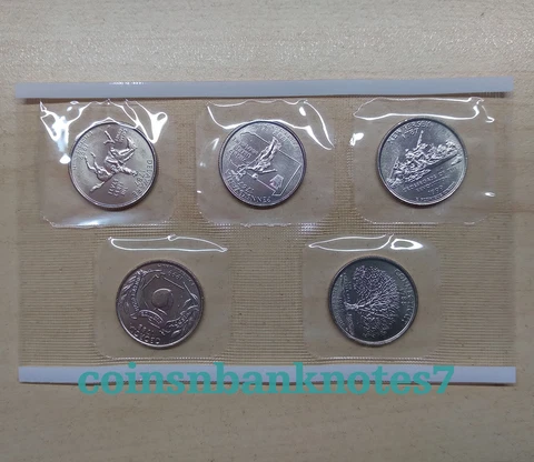 1999-P State Quarter 5 Coin Set from US Mint Set/ DE, PA, NJ, GA, CT Cover