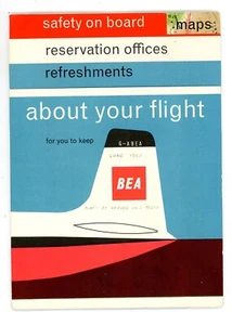 British European Airways Bea Airline About Your Flight 1961 Viscount 806 Plane - Picture 1 of 7