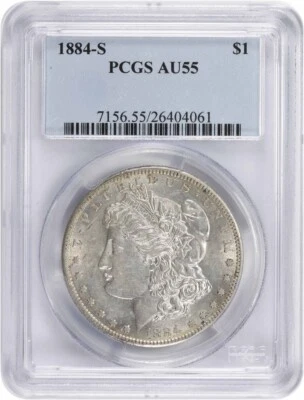 1884-S Morgan Silver Dollar AU55 PCGS - Image 1 of 4