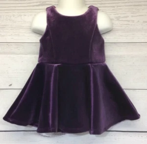 Original Kids From OshKosh Velours ärmelloses Kleid hoher niedriger Saum Größe 18M lila - Bild 1 von 8