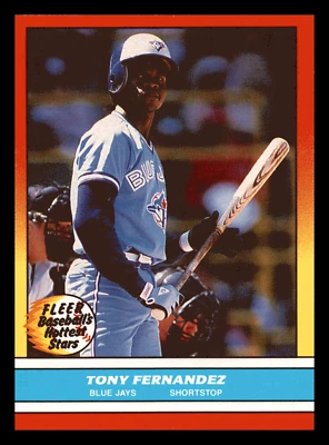 1988 Fleer Hottest Stars Tony Fernandez  #10 Toronto Blue Jays EX-MINT Foto 1 de 2
