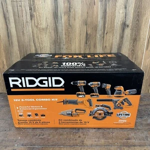 RIDGID 8-Tool Combo Kit 18V Cordless w/2.0 Ah Battery+4.0 Ah Battery+Charger NEW - Picture 1 of 8