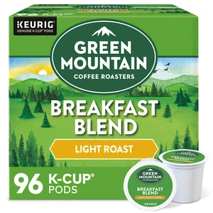 Green Mountain Coffee Breakfast Blend, Keurig K-Cup Pod, Light Roast, 96 Count - Picture 1 of 4