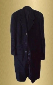 Unique Gift for men Luxury long Black Alpaca coat size L very good condition - Picture 1 of 3