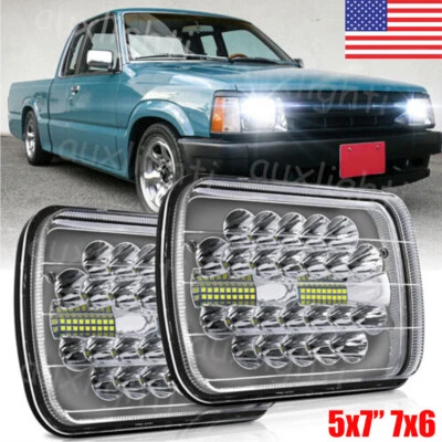 Faros LED de haz alto/bajo 2 piezas para camioneta Mazda B2000 B2200 B2600 RX-7 GLC 7x6" Foto 1 de 4