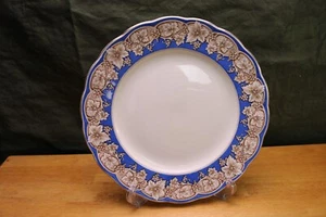 Vintage Grindley Hampton Vine Blue Dinner Plate 10 " Tan Grapevine - Picture 1 of 5