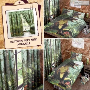 Jurassic Dinosaur T-Rex Duvet Quilt Cover Bedding Set & Pillowcases in 2 Sizes - Picture 1 of 4