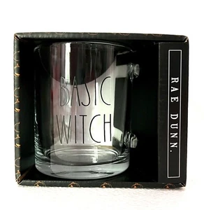 NUEVO Taza de vidrio transparente Rae Dunn Halloween BASIC WITCH 18 oz - Imagen 1 de 5