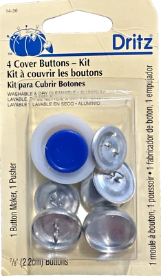 Prym-Dritz 4 Cover Buttons Kit 7/8" Includes 1 maker & 1 pusher Made in USA - Image 1 of 2