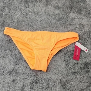Xhilaration Bikini Bottoms M (4-6) Orange Ribbed Cheeky Swim Swimwear - Picture 1 of 10