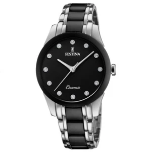 OROLOGIO FESTINA CERAMIC DONNA ACCIAIO CERAMICA NERA E SWAROVSKI F20499/3 - Foto 1 di 3
