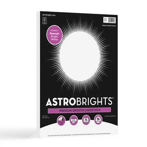 Astrobrights/Neenah Bright White Cardstock, 8.5" x 11", 65 lb/176 gsm, White, 75 - Bild 1 von 4