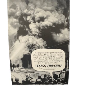 Vintage 1935 Texaco Feuerwehrchef übertrifft Spezifikationen Werbung - Bild 1 von 4