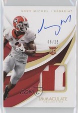 2018 Panini Immaculate Collegiate Gold Patch Auto 6/25 Sony Michel RPA Rookie RC