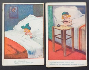 Two WW1 Humour MAC Illustrated Postcards - Picture 1 of 2