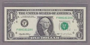 00010110 - GEM CRISP UNCIRCULATED NOTE TRUE BINARY LOW SERIAL - DECIMAL #022 - Picture 1 of 1