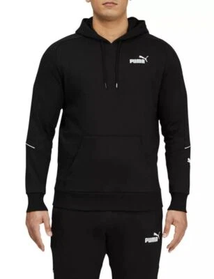 (NEW) Men's Puma Black White Pipe Sports Hoodie Size Medium (1017) - Image 1 of 4