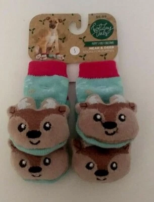 Calcetines para cachorros de cola de vacaciones cerca y ciervo - pequeños - nuevos con etiquetas Foto 1 de 4
