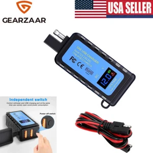 QC 3.0 Motorcycle Dual USB Phone GPS Super Fast Charger Adapter LED Waterproof D - Picture 1 of 8