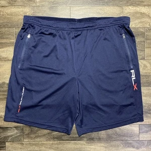 RLX Ralph Lauren Mens XL Lined Golf Shorts Drawstring Zip Pockets Perf Mesh Blue - Picture 1 of 8