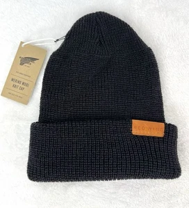 Zapatos Ala Roja Lana Merino Tejido Gorra Gorro Pescador Negro Talla Única Hecho en EE. UU. Nuevos - Imagen 1 de 5
