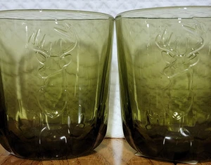 2 La Rochere Olive Green Deer Stag Head 3 1/2" DOF NEW - Picture 1 of 5