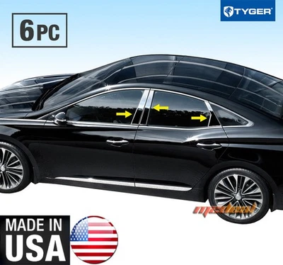 TYGER Fits 2012-2015 Hyundai Azera 6PC Stainless Steel Chrome Pillar Post Trim Foto 1 de 4