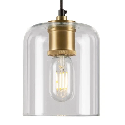 Forte Lighting 2724-01 Tyrone 6"W Mini Pendant - Black and Soft Gold - Image 1 of 3