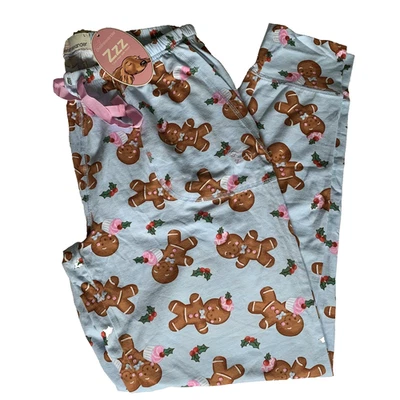 Peter Alexander Navidad Pijama Pantalones Mujer L Pan de Jengibre Hombre Azul pj Nuevo con Etiquetas Foto 1 de 4