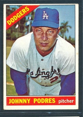 1966 Topps #468 Johnny Podres Semi-Alto #, Los Angeles Dodgers ~ En muy buen estado-excelente a excelente Foto 1 de 2