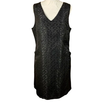 Vestido recto Studio M JEANETTE negro sin mangas talla 10 caprichoso cocodrilo brillante nuevo con etiquetas Foto 1 de 4