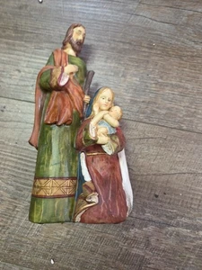 Heilige Familie Krippe Weihnachtsfigur Resin Maria Josef Jesuskind - Bild 1 von 12