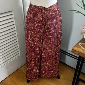 Vintage RENA ROWAN SAVILLE Womens Skirt 18W Rust Red Bohemian Print Wrap Maxi - Picture 1 of 9