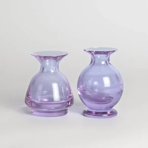 Coppia di vasi in vetro di Murano Alessandrite Vistosi Italia Venezia Mid Century 1 - Foto 1 di 4