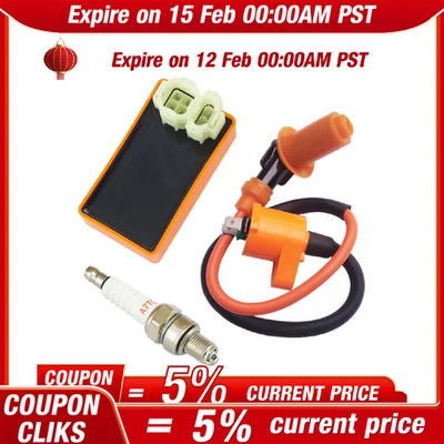 Para GY6 50cc-150cc Ciclomotor Scooters Racing AC CDI Caja Bobina de Encendido Bujía Qxx Foto 1 de 4