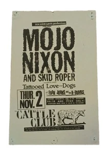 Mojo Nixon Rare Double Sided Handbill With Buck Naked & The BBB 1989 Original - Picture 1 of 5