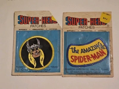 Vintage THE AMAZING SPIDER-MAN/THOR  Marvel Comics Super-Hero Patches 1970’s - Image 1 of 2
