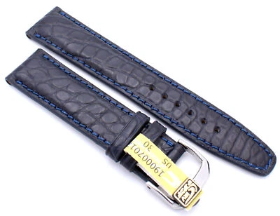 19mm /16 echt Alligator RIOS1931 kompatibel IWC  Uhrenarmband blau "Spitfire" - Bild 1 von 3