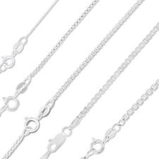 Sterling Silver Box Chain Genuine Solid 925 Italy Classic New Necklace