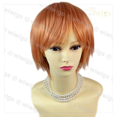 Wiwigs Striking Light Orange Short Cosplay Party Hair Ladies Wig