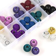 Perles kit de perles boules métal tressées de plusieurs couleurs 